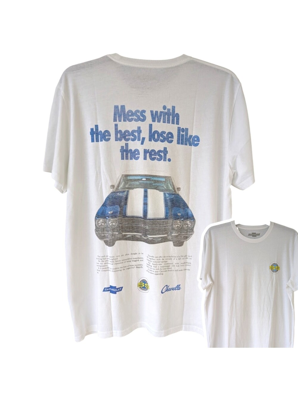 NWOT Lucky Brand Chevrolet SS Super Sport Graphic T-Shirt Mens XL White 24x30